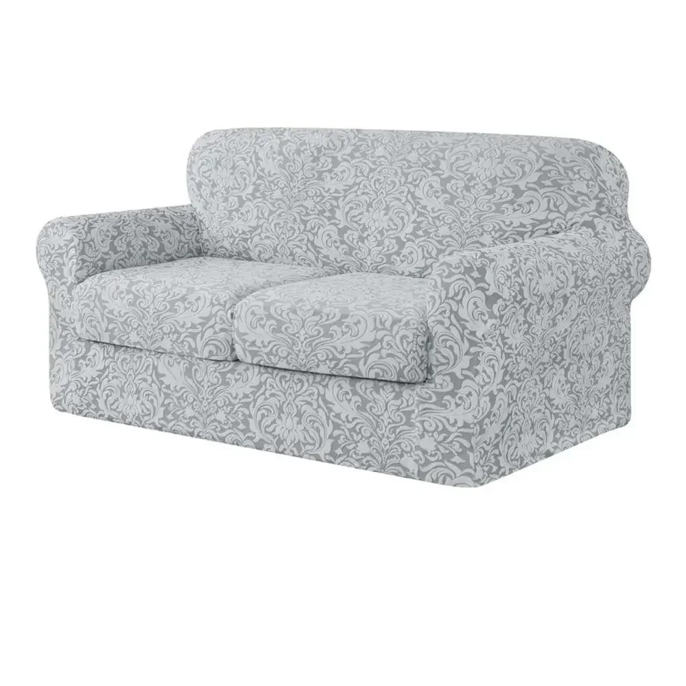 Subrtex Medium 3 PC Jacquard Sofa Slipcover‎ Light Smoky Gray